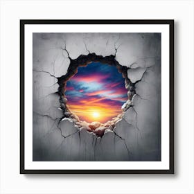 Sunset Through A Hole Art Print