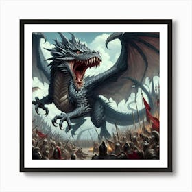 Dragon Battle 1 Art Print
