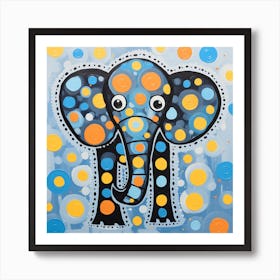 Elephant Polka Dots Art Print