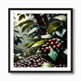 Coffee Beans In The Forest 16 Art Print