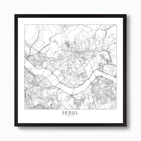 Seoul Map Line Art Print