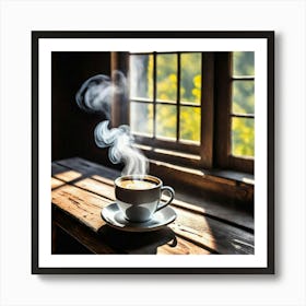 Steaming Cup Of Coffee 14 Art Print