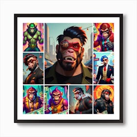 Chimpanzees Art Print