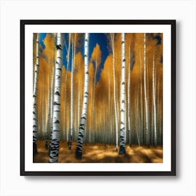 Birch Trees In Autumn 20 Art Print