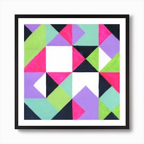 Abstract Painting: Pink-Green 1 Art Print