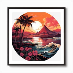 Sunset At The Beach 2 Art Print