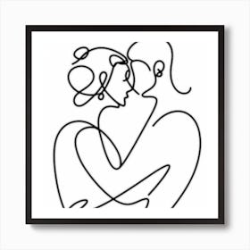 Man And Woman Hugging Art Print