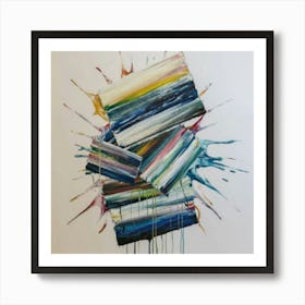 A group of paintings falling on top of each other 5 Art Print