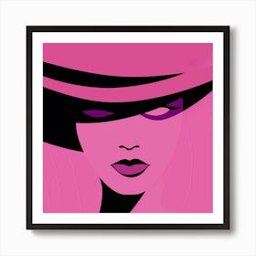 Woman In A Pink Hat Art Print