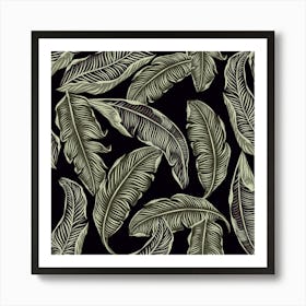 Jungle Leaves Tropical Pattern 1 Art Print