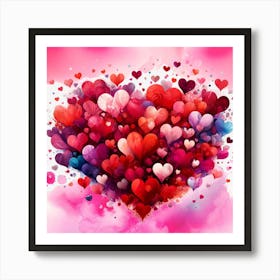 Heart Art (Valentine'S Day) Art Print