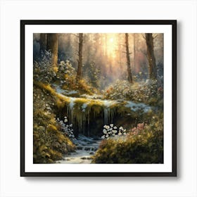 Stream In The Woods Art Print
