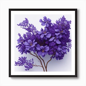 Purple Flowers myluckycharm 1 Art Print