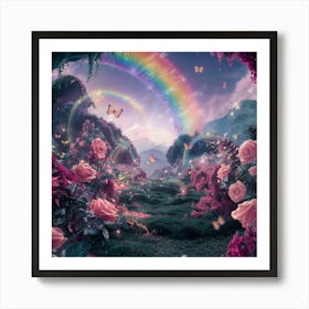 Rainbow In The Garden 1 Art Print