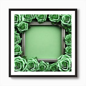 Green Roses Frame 11 Poster