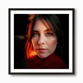 Firefly Portrait, Woman, Strong, Big Eyes, Staring, Firmly, Lens, Scarlet, Flame, Intense, Captivati (2) Art Print