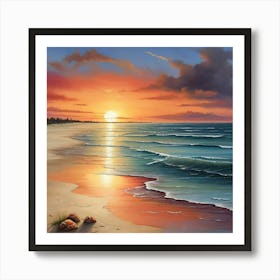 Sunset On The Beach 10 Art Print