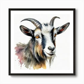 Goat Watercolor Art Print