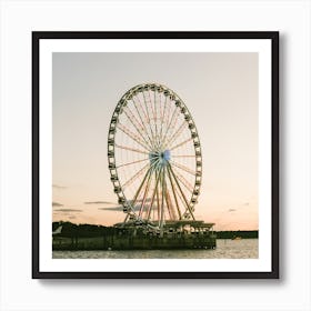 Ferris Wheel Sunset Square Art Print