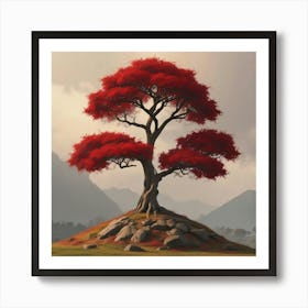 Red umbrella Art Print