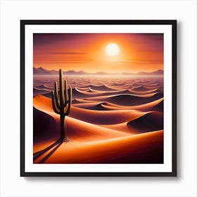 Sunset In The Desert Art Print