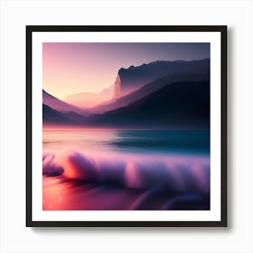 Sunset In The Mountains Art Print