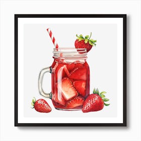 Strawberry Iced Tea Art Print