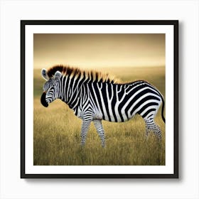 Wild Zebra On Grassland Adeline Yeo Art Print