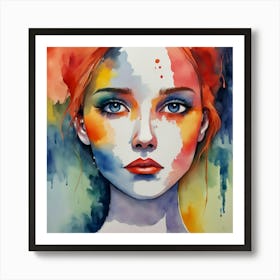 Watercolor Of A Girl 8 Art Print