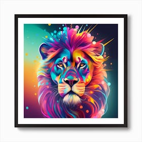 Colorful Lion 1 Art Print