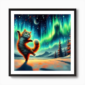 Aurora Cat Art Print