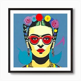 Red Glasses Of Frida Art Print