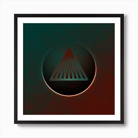 Geometric Neon Glyph on Jewel Tone Triangle Pattern 289 Art Print