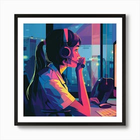 Call Center Worker 4 Art Print