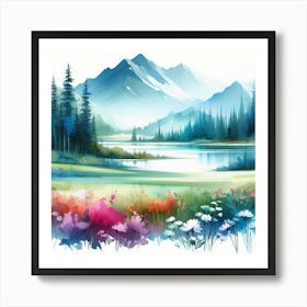 Watercolor Landscape Painting 36 Art Print