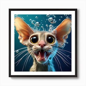 Sphynx Cat Underwater 1 Art Print