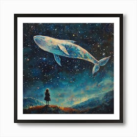 Whale In The Starry Night Sky 10 Art Print