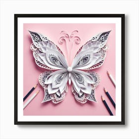 Paper Butterfly Art Art Print