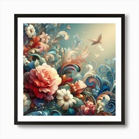 Floral Wallpaper 3 Art Print