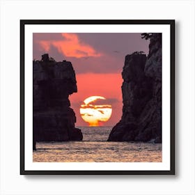 Sunset At The Beach Art Print