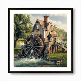 Water Wheel Art Print