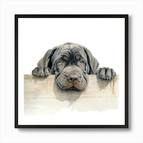 Dog Looking Over A Fence 4 Art Print