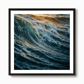 Ocean Waves At Sunset Art Print