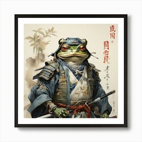 Frog Samurai Matsumoto Hoji Inspired Japanese 1 Art Print Art Print