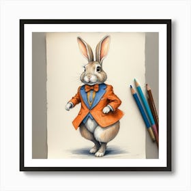 Rabbit In A Suit 36 Art Print