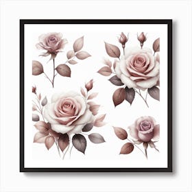 Mauve Roses 3 Art Print