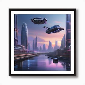 Futuristic City 1 Art Print