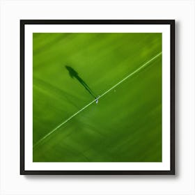 Lawn Green Grass Line Drone Person Surface Field Descending Adult Day Greenery Sharpened (1) Art Print