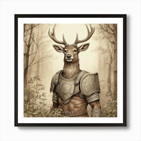 Deer In Armor 2 Art Print