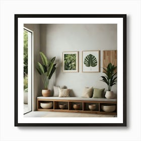 Living Room With Plants Art Print